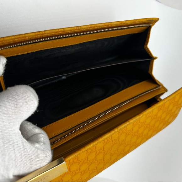 EUC Gucci Yellow Guccissima Long Wallet - Picture 4 of 7